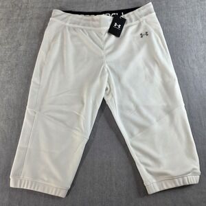 NWT Under Armour Vanish Softball Pants Womens‎ XL White Beltless Cropped 1364115